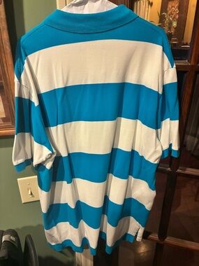 Ralph Lauren Wide-Stripe Polo in Blue & White